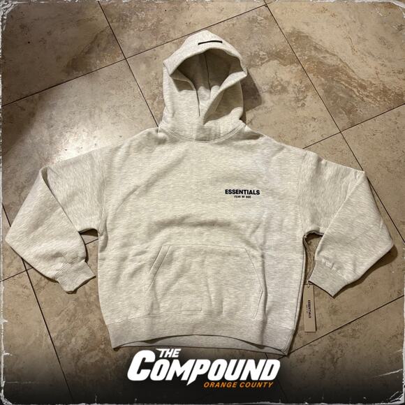 Essentials - Hooded Sweatshirt - Light Oatmeal - Small / Medium - New - Picture 1 of 3
